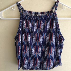 Patterned Cropped Tank Cami Top